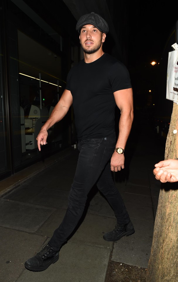 James Lock followed dressed head to toe in black complete with newsboy hat