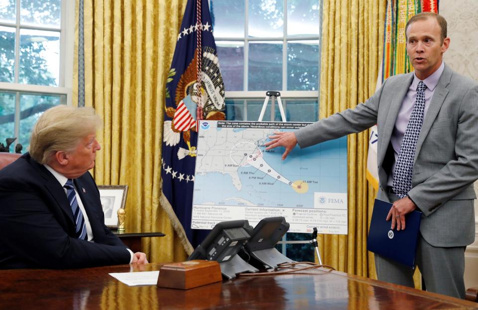  Donald Trump holds an Oval Office meeting on hurricane preparations