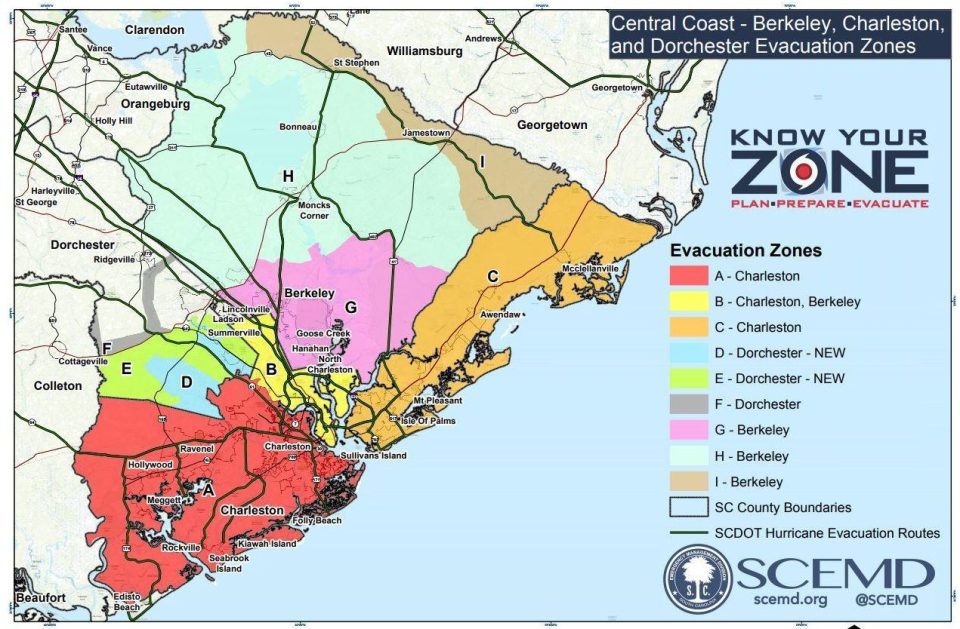  This map sets out the Hurricane Florence evacuation zones