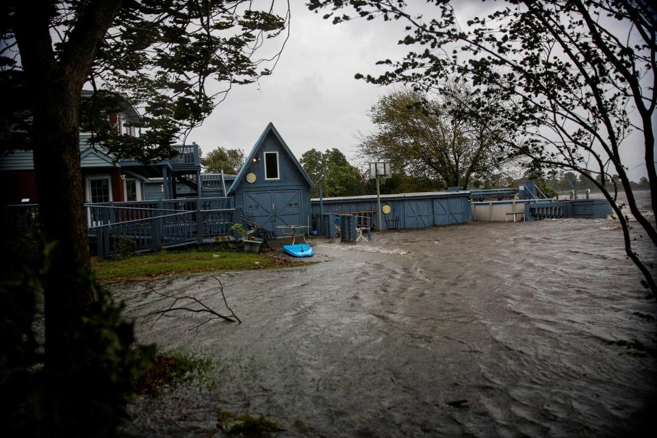  Water from the Neuse River has risen due to the storm and flooded homes in New Bern