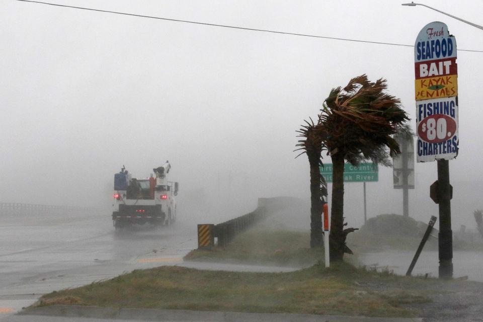  The storm has turned dozens of major roads along the coast into raging rivers