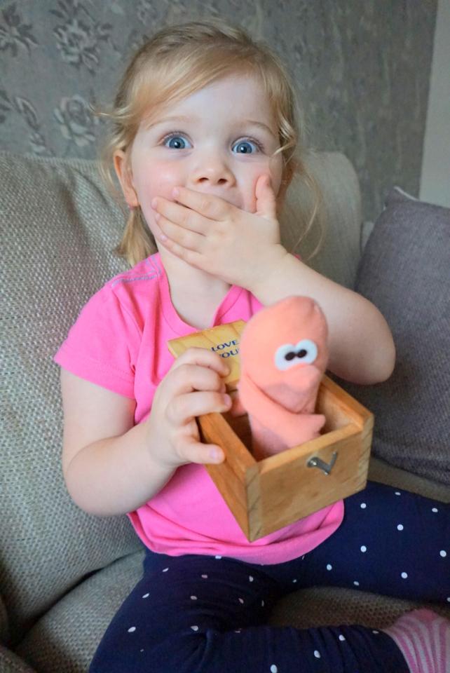  Neve Graham was delighted when her grandad sent a novelty jack-in-the-box for her birthday