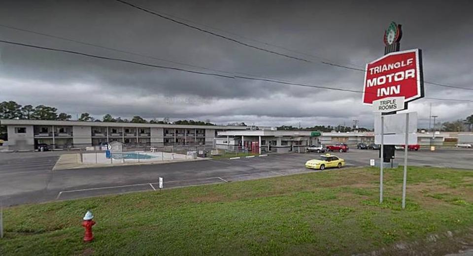  The terrified guests staying at the Triangle Motor Inn were moved to safety