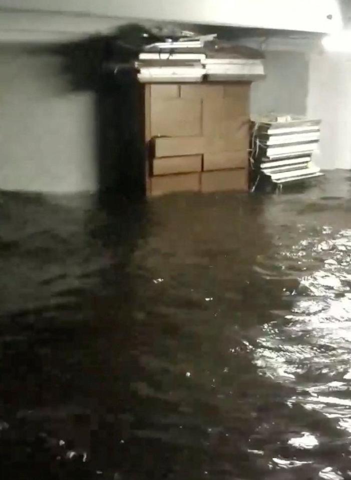  Rising flood waters are seen in a house in Belhaven, North Carolina