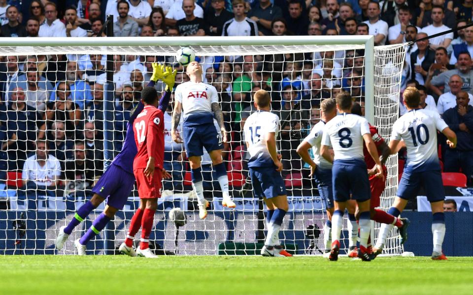  Georginio Wijnaldum's looping header opened the scoring in the first half