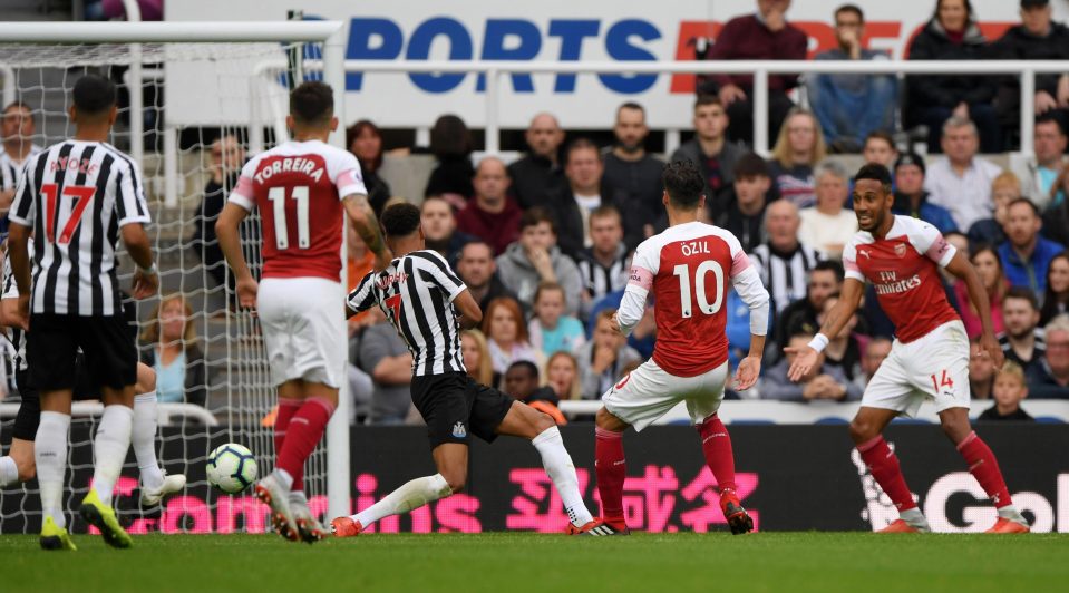  Arsenal ace Mesut Ozil finds the net against Newcastle