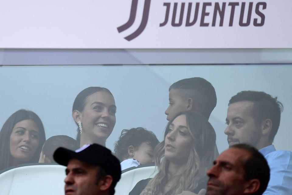  Georgina and Cristiano Jr share a grin after the five-time Ballon d'Or winner's heroics