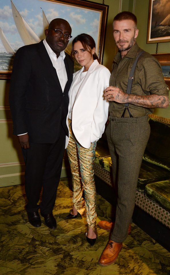  Victoria was celebrating ten years in the industry with husband David and Vogue editor Edward Enninful