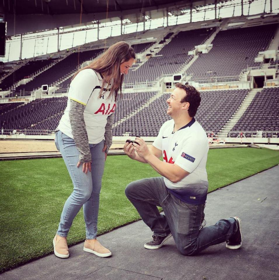  Mike Salerno, right, proposed to girlfriend, Jessica, at the club's new ground