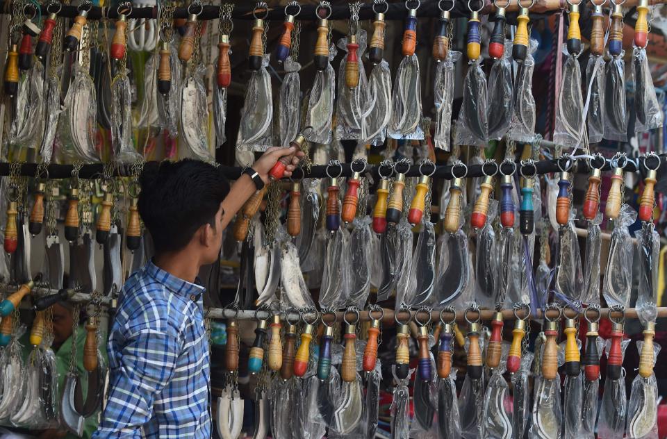 Rows of the chained razor sharp knives are ready for those to purge themselves of their sins