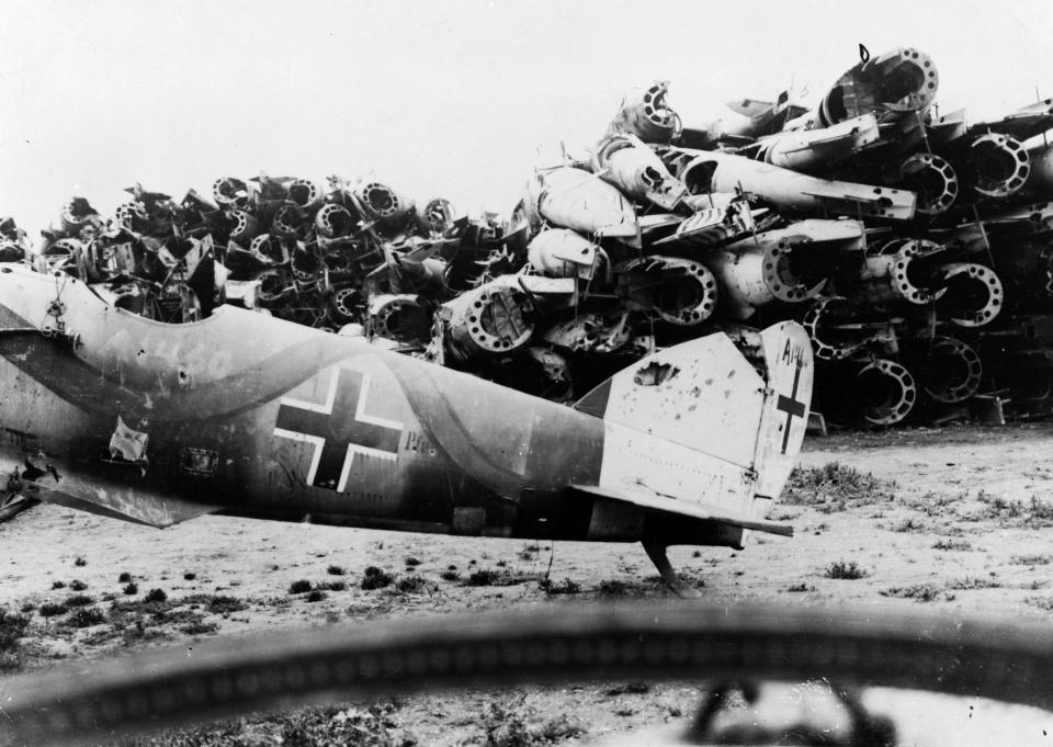  Discarded fuselages from dismantled German planes in Cologne