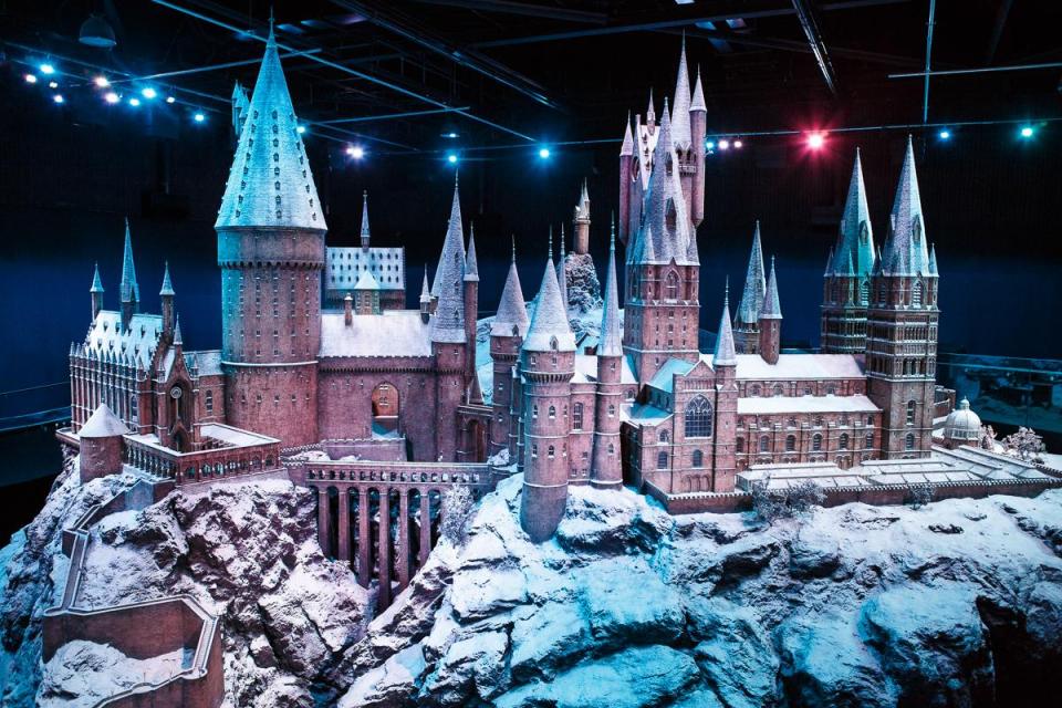  The spectacular Hogwarts castle model will be given a blanket of 'snow' meticulously applied by hand with a sieve