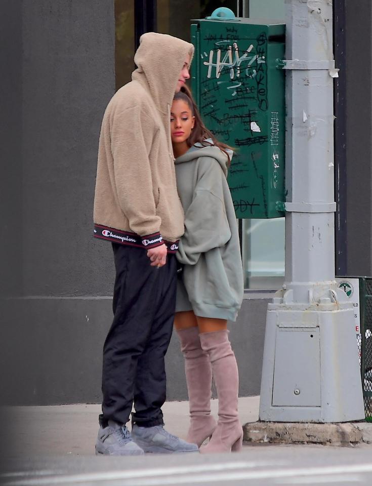  Ariana Grande looked upset as she headed out in New York with fiancé Pete Davidson 10 days after the death of her ex-boyfriend Mac Miller