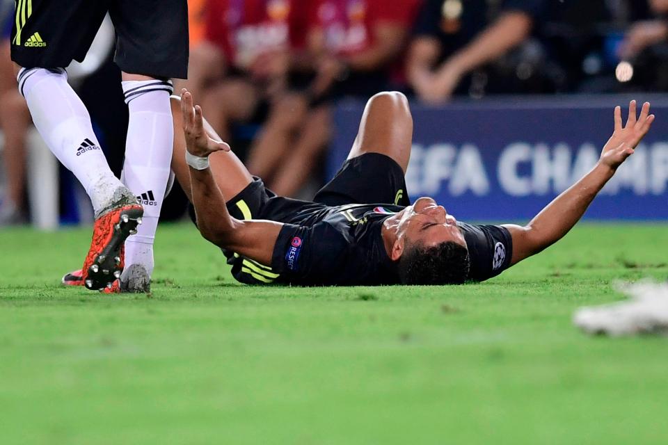  Cristiano Ronaldo was devastated to be sent off in his first Champions League game for Juventus