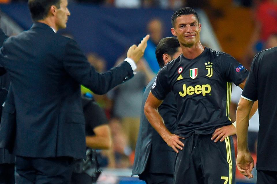  Cristiano Ronaldo in tears after being sent off against Valencia