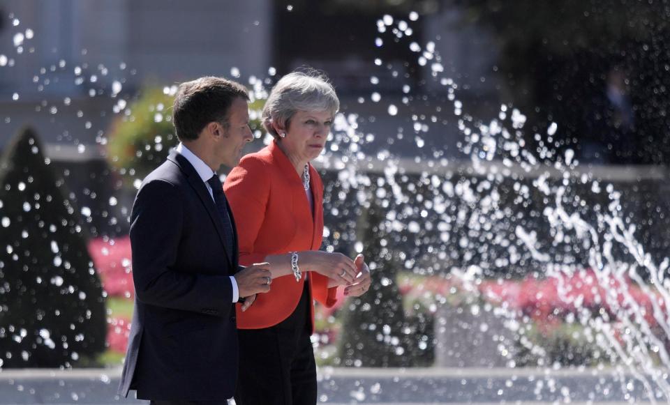  Theresa May and Emmanuel Macron have in-depth talks on Brexit