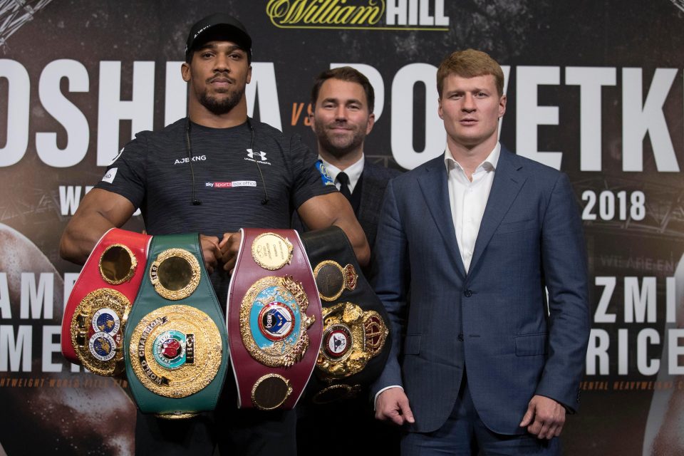  Anthony Joshua is putting his belts on the line against drugs cheat Alexander Povetkin