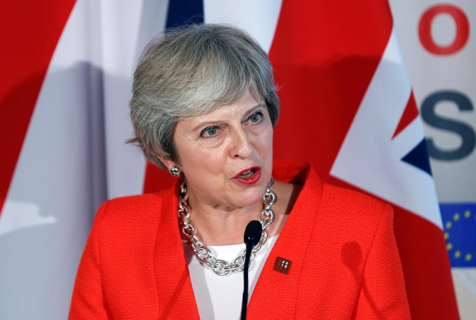  An angry Theresa May appeared exasperated as she reacted to the EU chucking out her Chequers plans