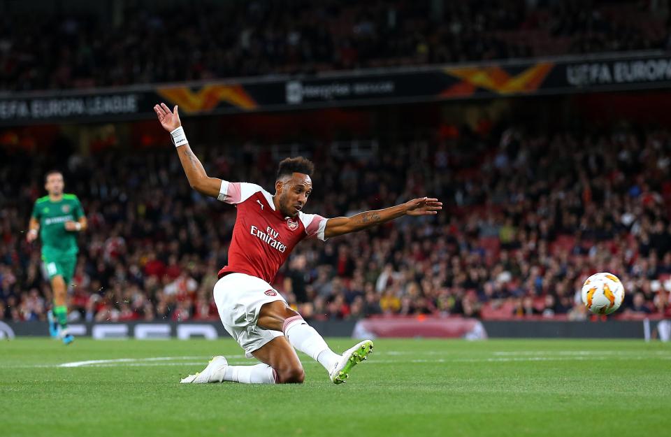  Pierre-Emerick Aubameyang opened the scoring for Arsenal against Vorskla