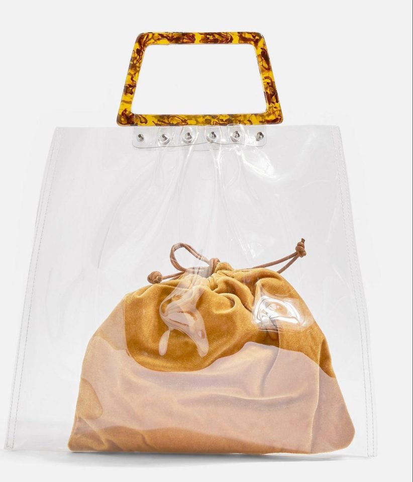  The clear bag retails for £22 and includes a tortoiseshell handle