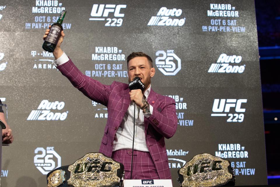  McGregor had a bottle of the whiskey at his explosive press conference with Khabib Nurmagomedov on Thursday night