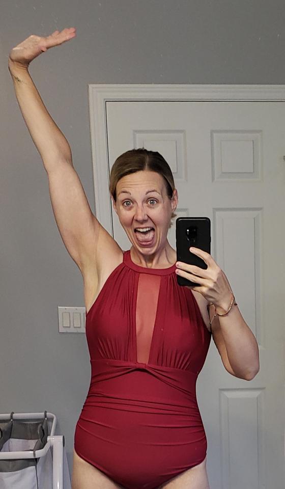  The 33-year-old has dropped nine dress sizes in the process