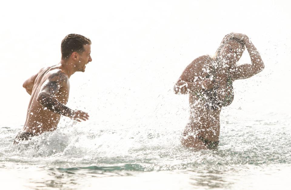  Gemma and Gorka looked to be having the times of their life as they frolicked in the sea