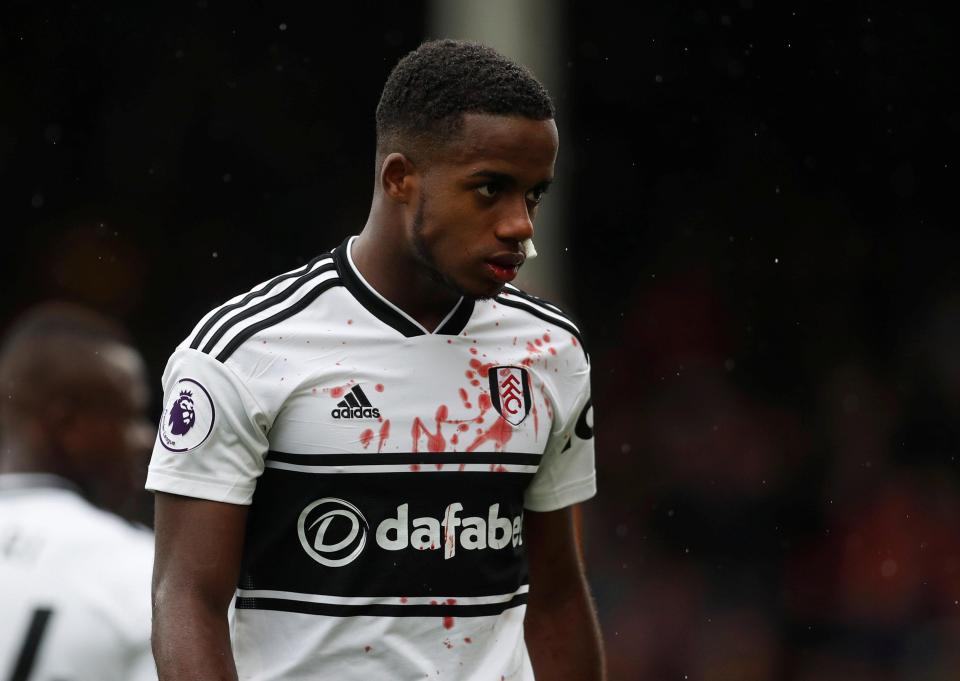  Ryan Sessegnon was left with a bloodied nose after a collision