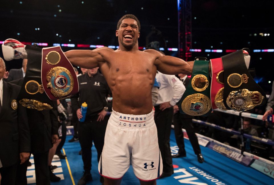  Joshua defended his IBF, WBA and WBO heavyweight belts on Saturday night