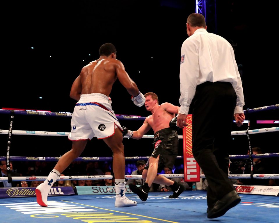  Anthony Joshua knocked Alexander Povetkin in the seventh round at Wembley