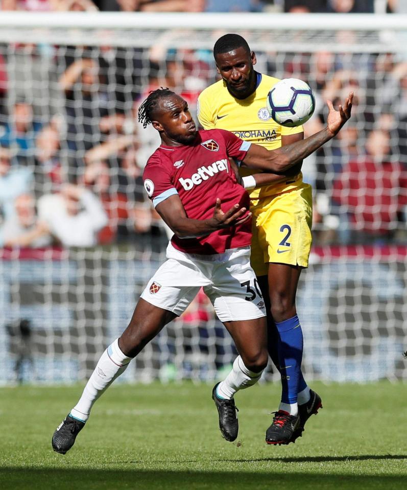  Antonio Rudiger limped off holding his groin at the London Stadium