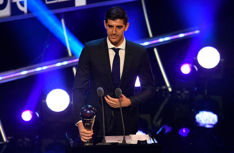  Thibaut Courtois won best goalkeeper but David de Gea was between the posts for the world XI