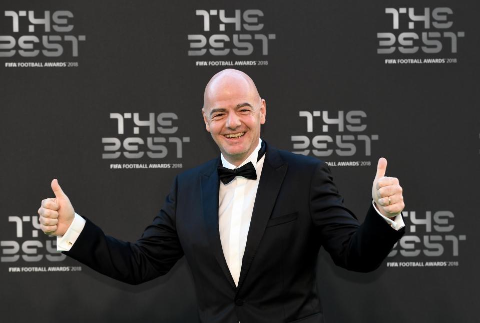  Gianni Infantino is said to view the failure of Ronaldo and Messi to attend as a snub