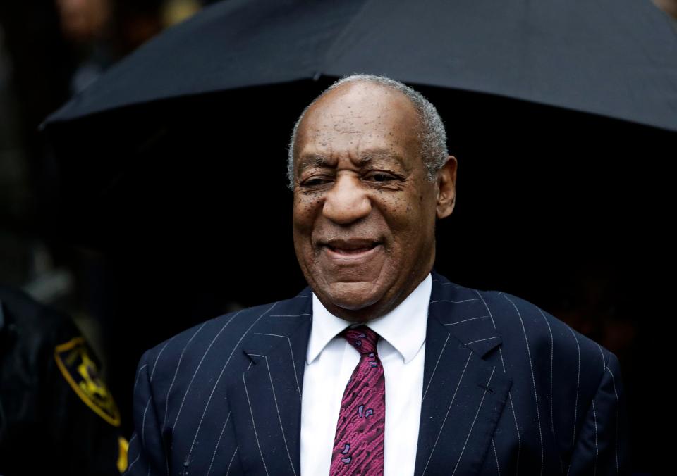  Cosby was also seen smiling as he arrived for his sentencing