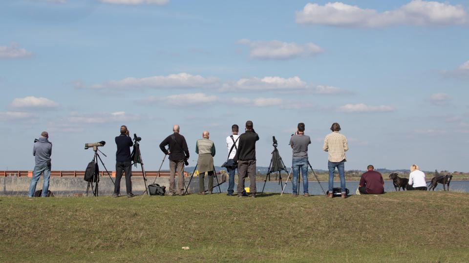  Growing crowds have assembled on the shore of the Thames