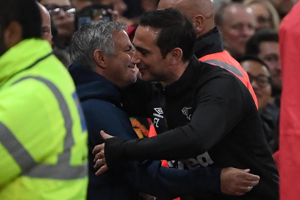  Jose Mourinho was all smiles despite the ongoing row as he greeted rival boss Frank Lampard