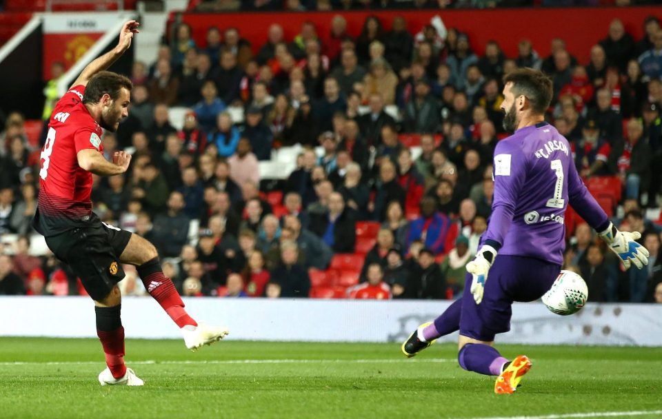  Juan Mata needed just three minutes to open the deadlock for United