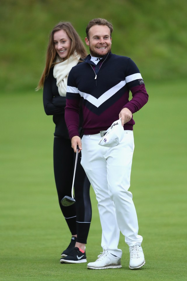 Tyrrell Hatton and Emily Braisher during the final round of the Alfred Dunhill Championship