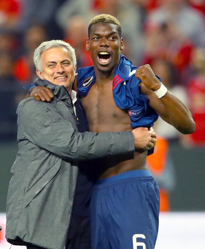  Pogba and Mourinho had a strong relationship after winning the Europa League in 2017