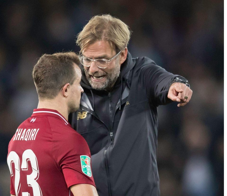  Jurgen Klopp appeared furious with Xherdan Shaqiri as Chelsea beat Liverpool