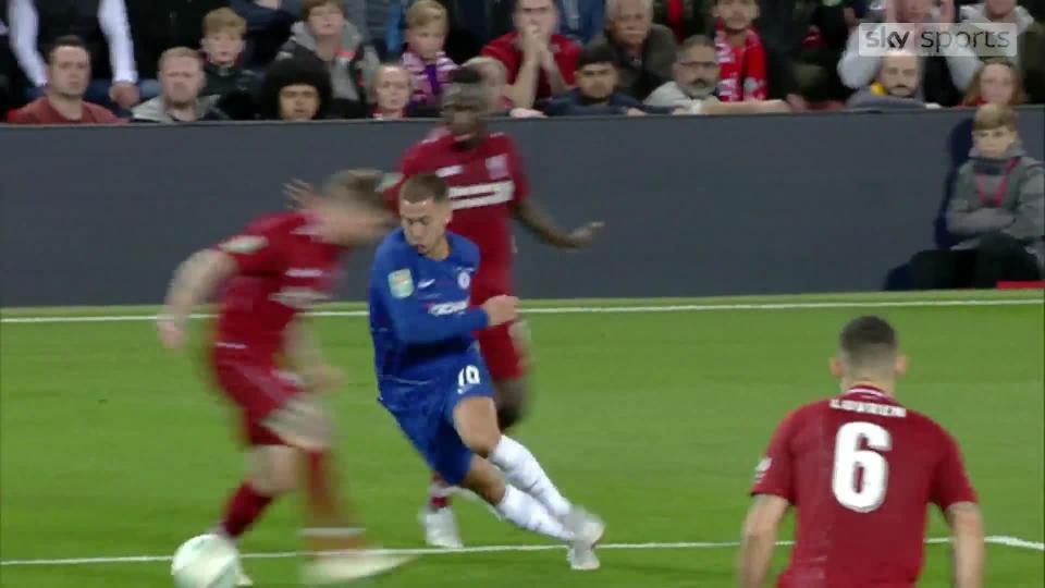  He jinxed past Liverpool defenders with ease on his way into the box