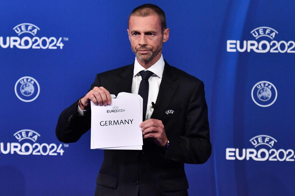  UEFA president Aleksander Ceferin announces Germany have been awarded Euro 2024