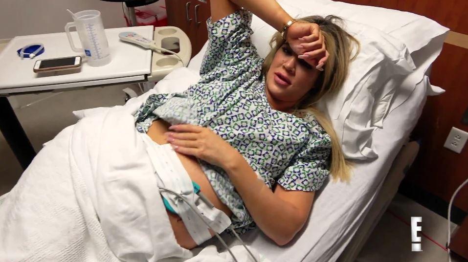  A trailer for the new series of Keeping Up With The Kardashians shows Khloe in labour as she hears of Tristan's cheating scandal