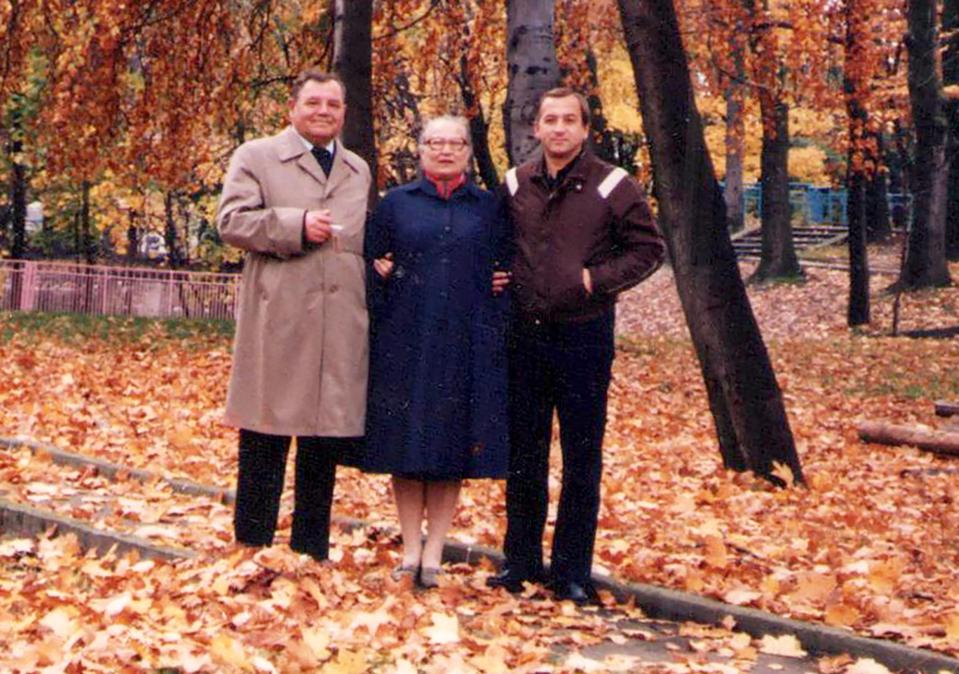  Skripal, right, with his parents in Russia