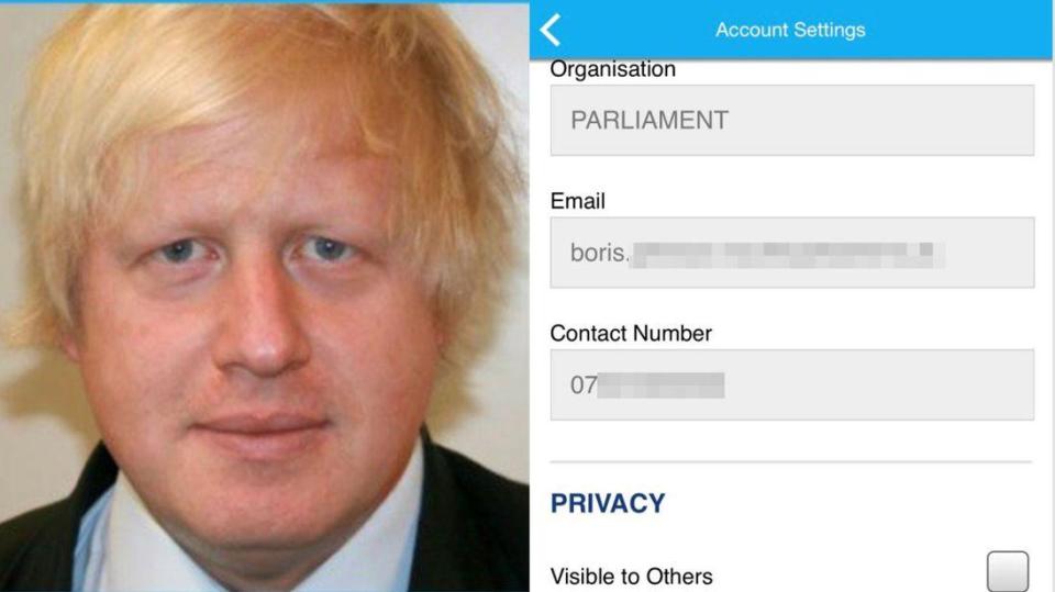  THE personal contact details of senior Tory MPs were temporarily revealed when the party’s conference app suffered a glitch