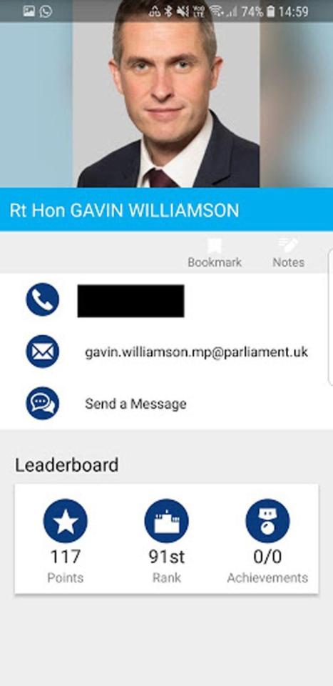  Gavin Williamson was among the MPs exposed by the glitch