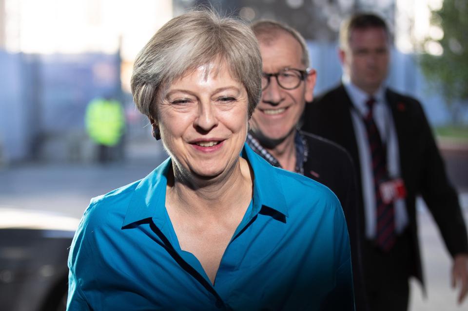  Prime Minister Theresa May arrives at the Hyatt Regency hotel ahead of the start of the Conservative Party conference in Birmingham