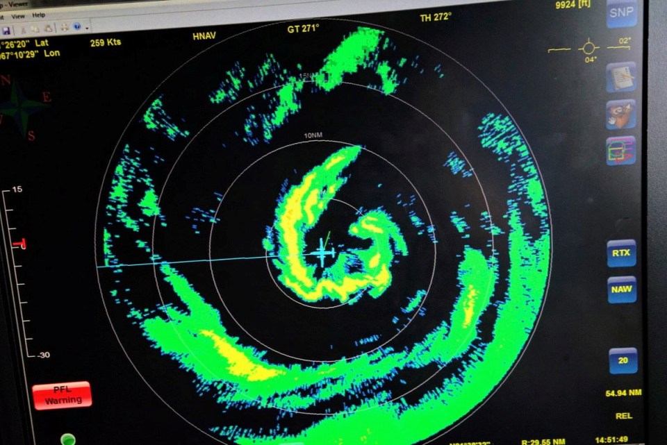  A radar showing the eye of hurricane Dorian