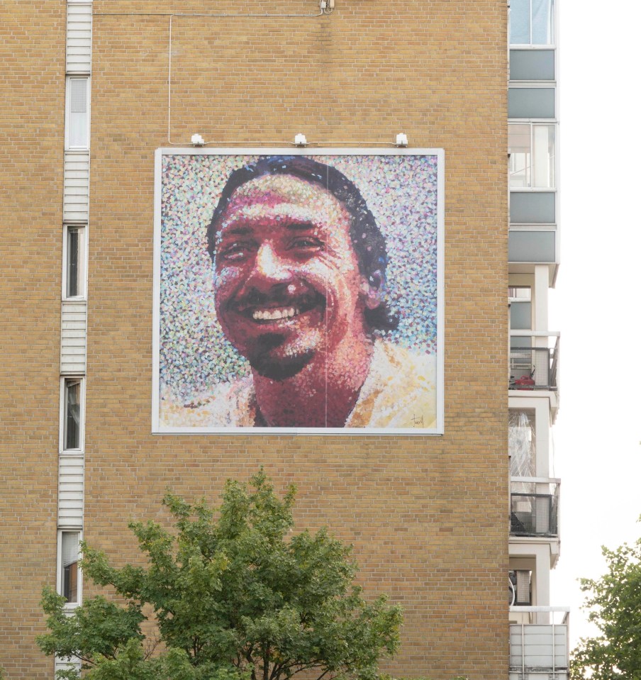 Mural of local footie hero Ibrahimovic in Rosengard