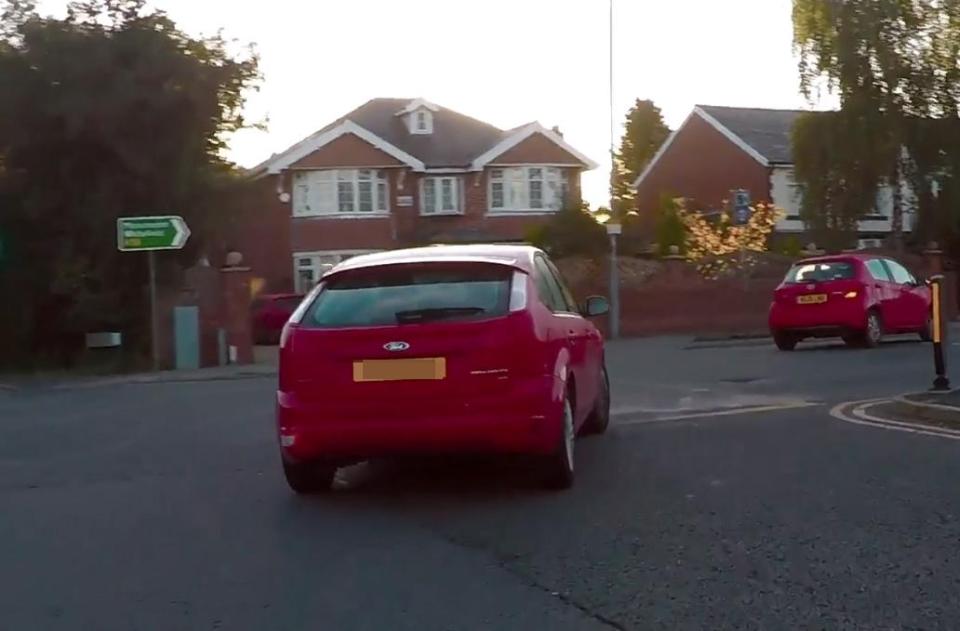  The motorbike rider pursued him whilst recording on his helmet camera